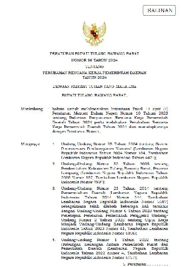 RKPD Perubahan Kabupaten Tulang Bawang Barat 2024